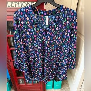 Dear Scarlett Navy Floral Blouse